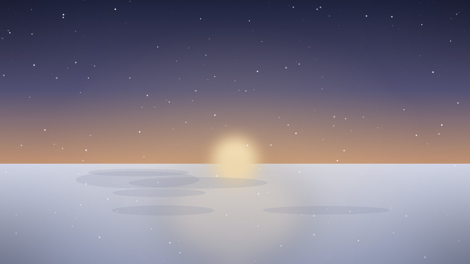 Sun spilling over fresh snow